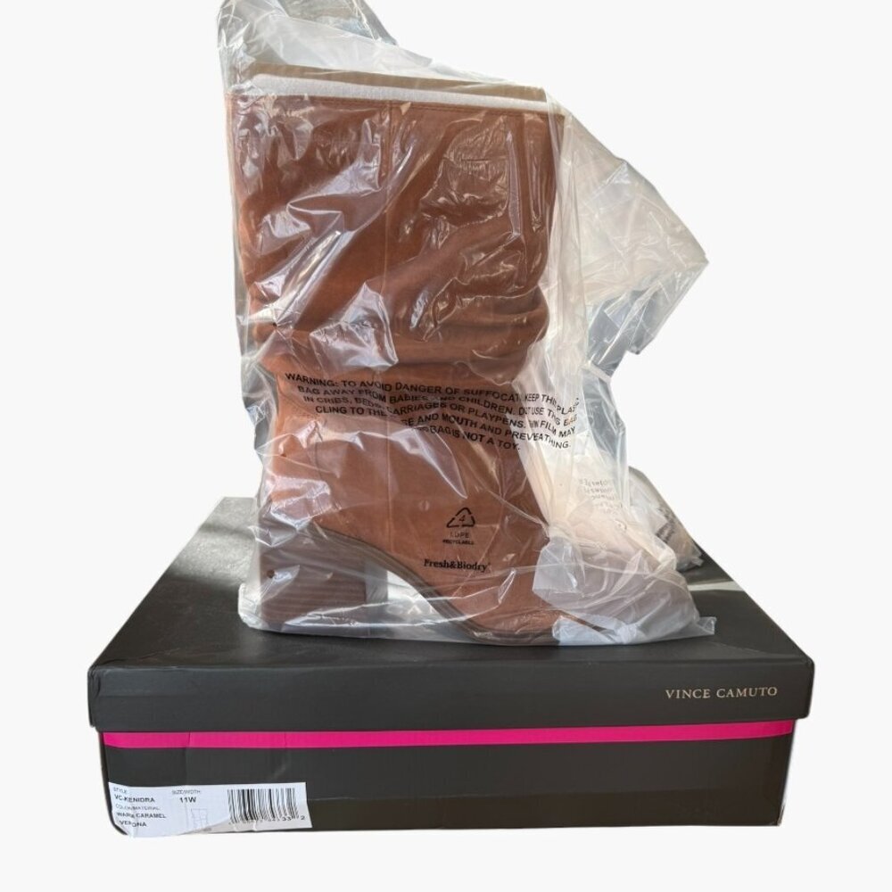 Vince Camuto Kenidra Slouchy Boot Caramel Brown Size 11W NWT - Picture 2 of 4